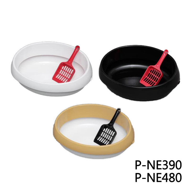 日本IRIS-簡易貓便盆PNE-390、PNE-480(三花/白/黑/灰綠/淺棕)