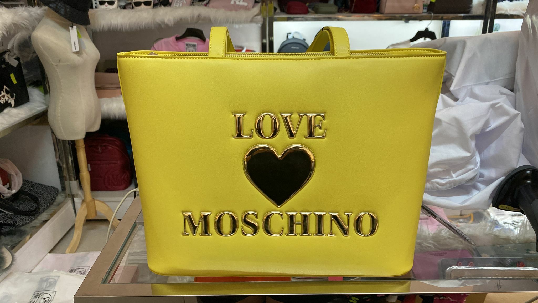 [S] LOVE MOSCHINO TOTE BAG, BORSA PU GIALLO JC4051PP1CLF0400, 8051578606332 (SLM25)
