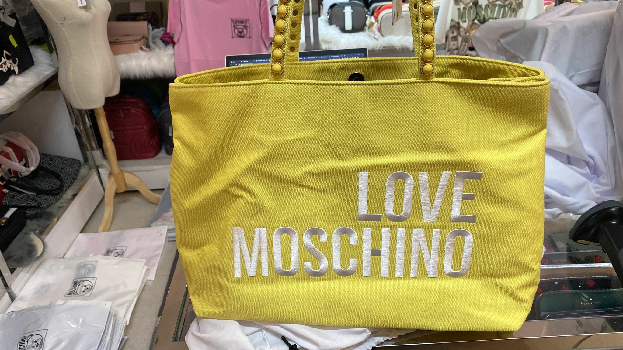 [S] LOVE MOSCHINO HANDBAG LOVE MOSCHINO, YELLOW JC4078PP1CLC0400, 8051578172158 FINAL SALE (SLM27)