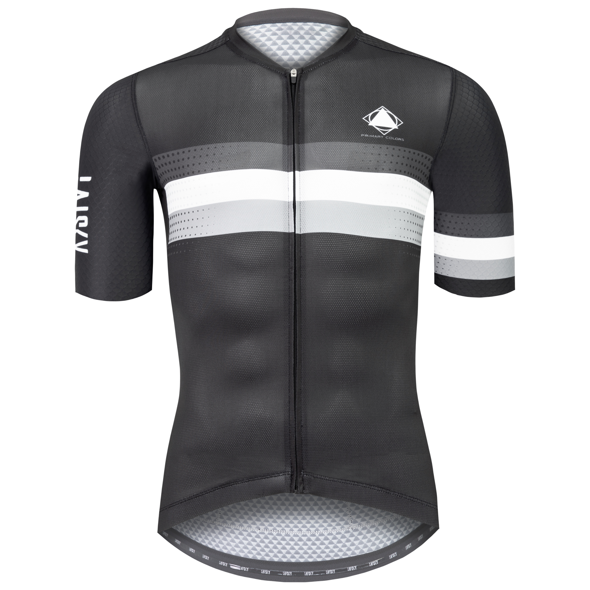 男款空力短車衣 平行線 黑