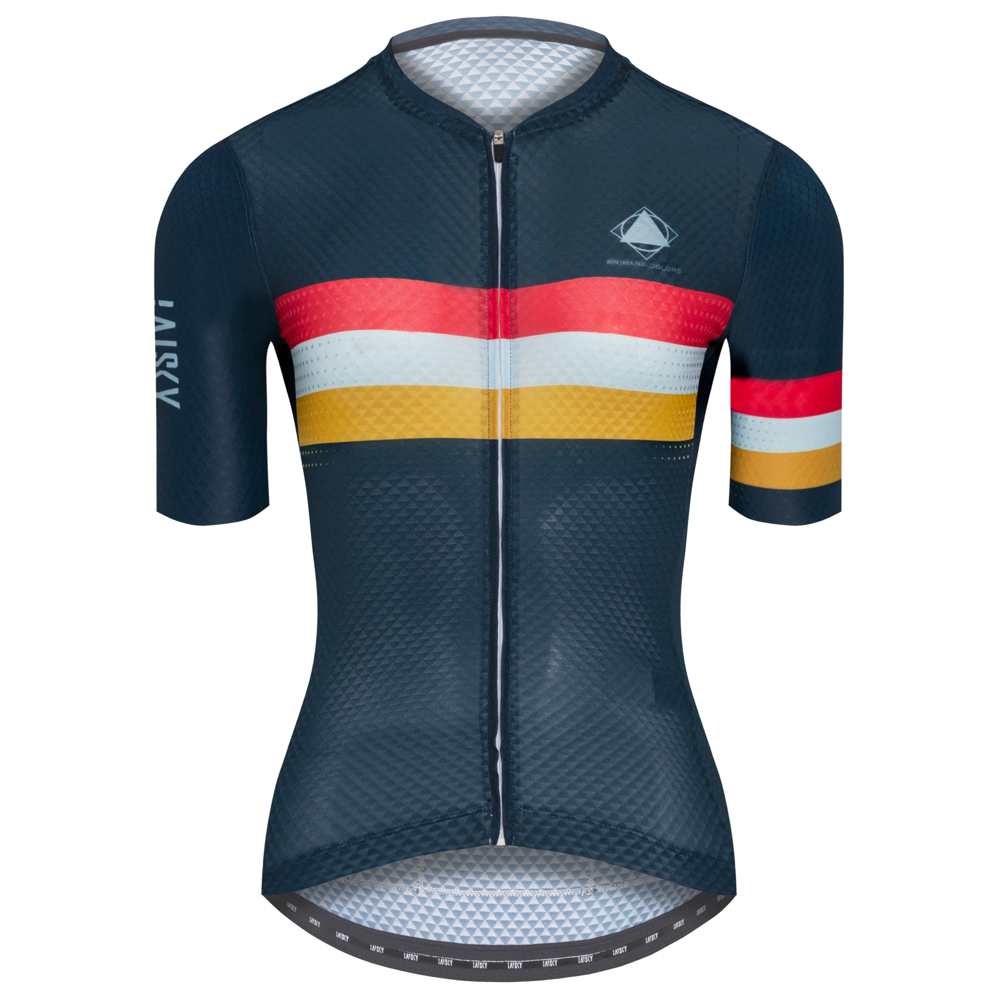 女款空力短車衣 平行線 藍