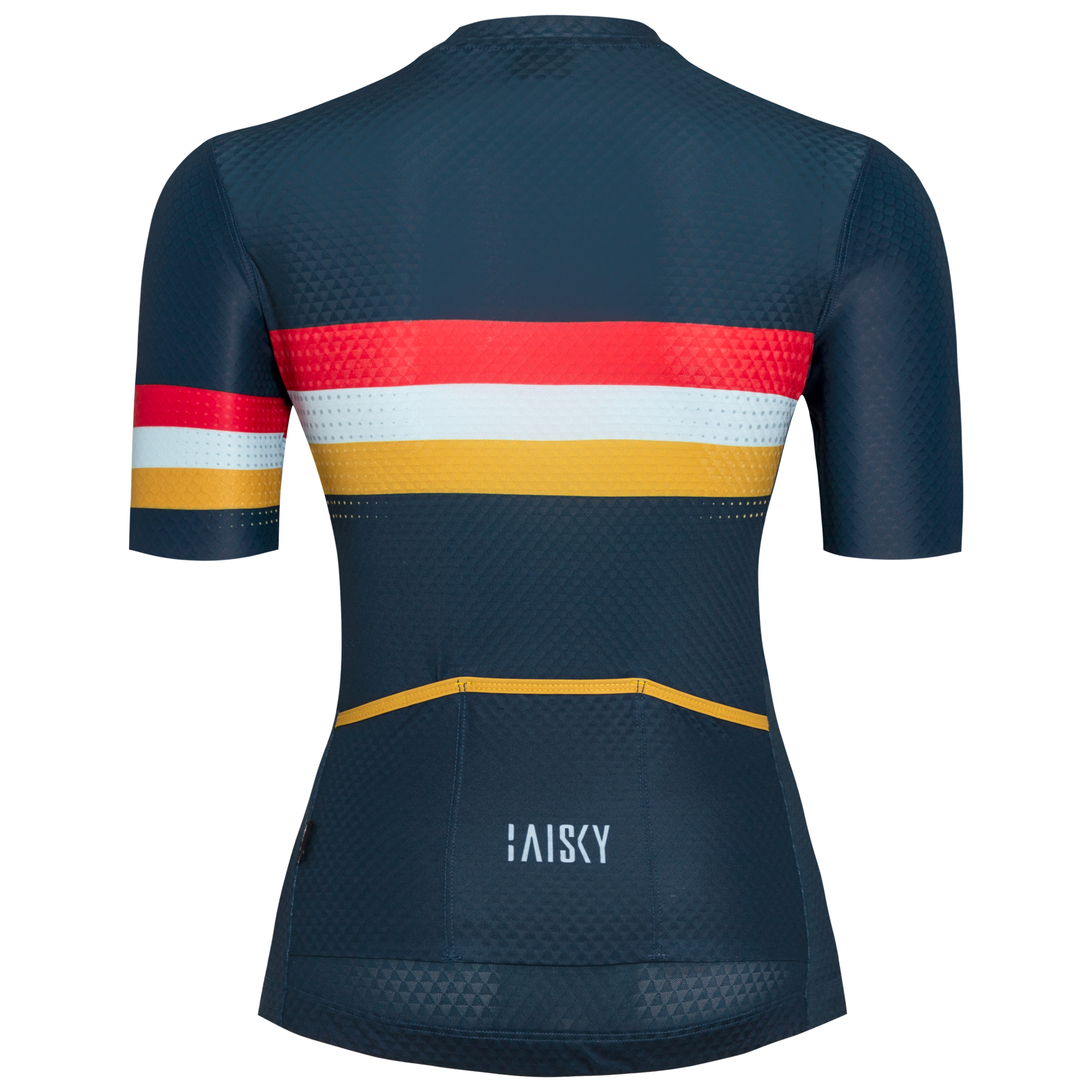 女款空力短車衣 平行線 藍