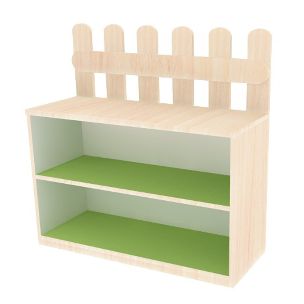 Low Shelf, 2 Tier with Fence Partition