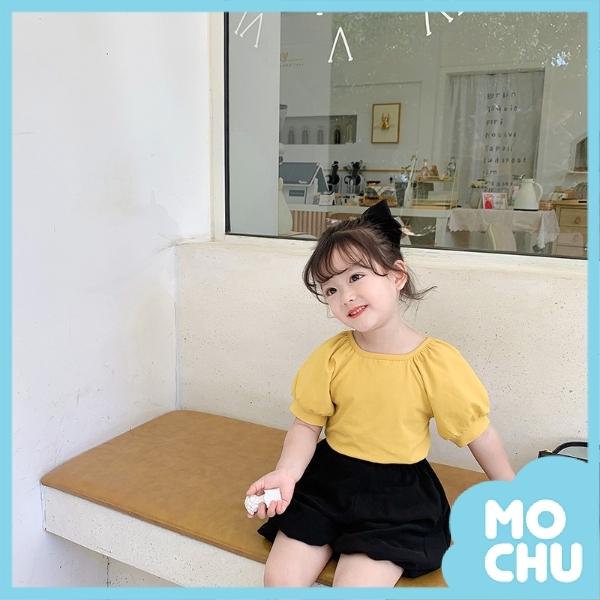 甜美方領泡泡袖上衣(兩色)