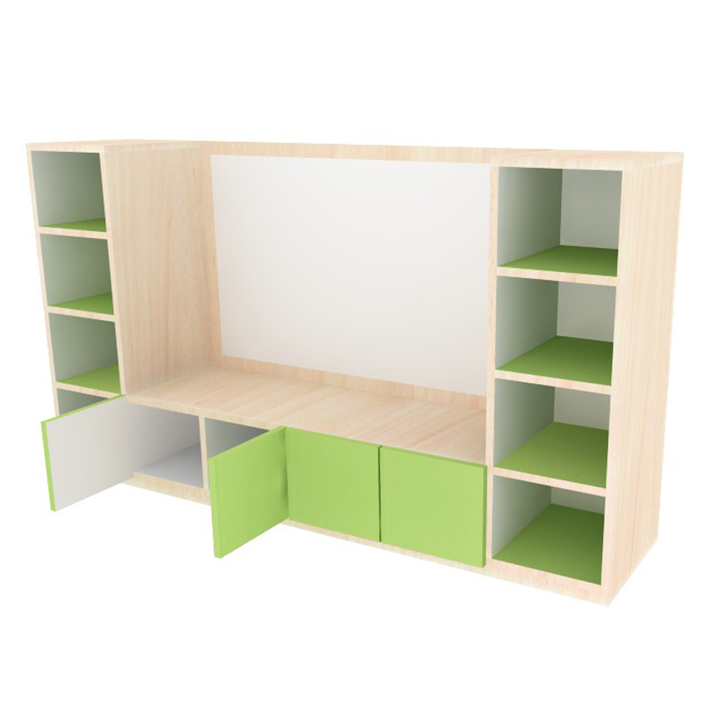 Whiteboard Partition with Floor Cabinets