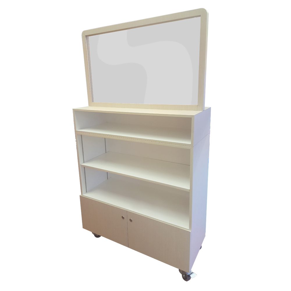 Mobile Whiteboard Partition With Cabinets