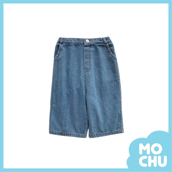 休閒寬鬆藍色牛仔褲