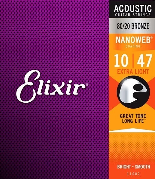 Elixir 11002 10-47 黃銅 木吉他弦 NANOWEB 長壽弦