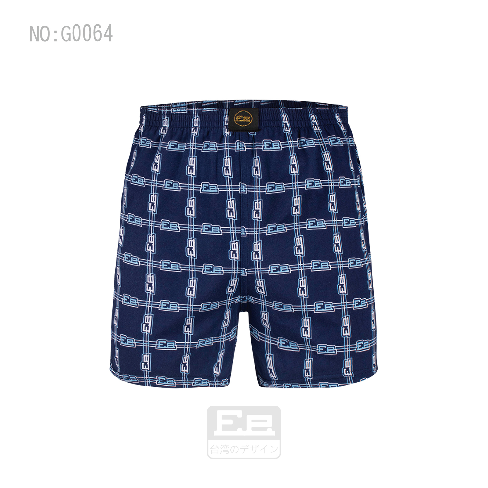 G0064-絲光棉格子對花平口褲