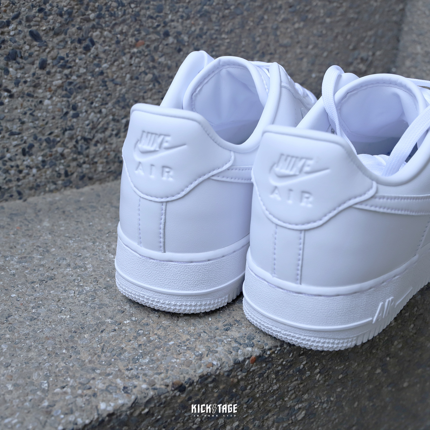 NIKE AIR FORCE 1 AF1 全白鋼印低筒休閒鞋【DM0211-100】WAF1