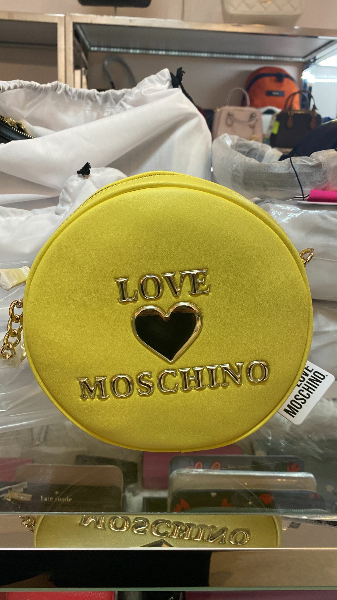 [S] LOVE MOSCHINO PADDED HEART SHOULDER BAG, YELLOW JC4055PP1CLF0400, 8051578171793 (SLM31)