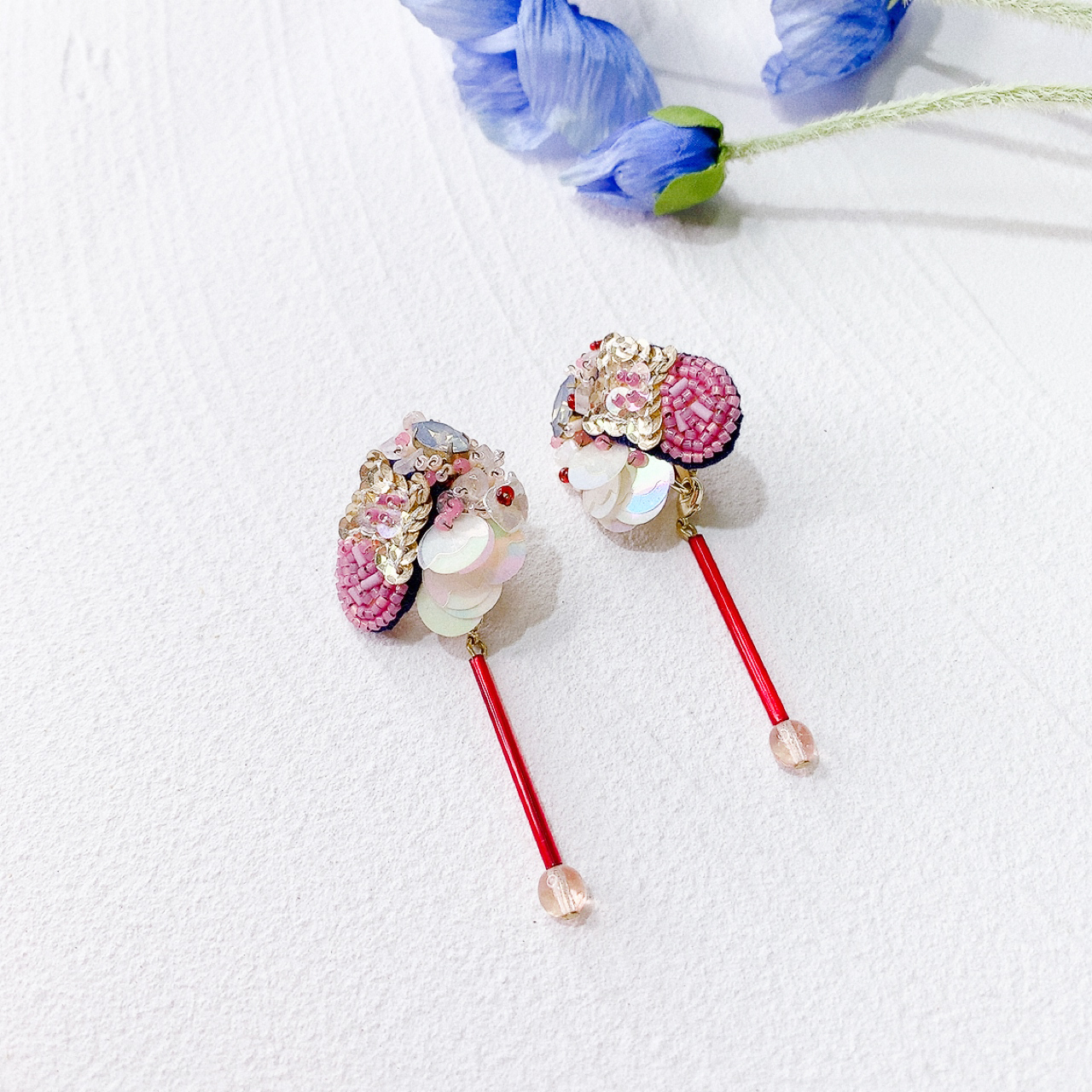 [手作家] 刺繡條形2way耳夾耳環 (網站限定優惠)