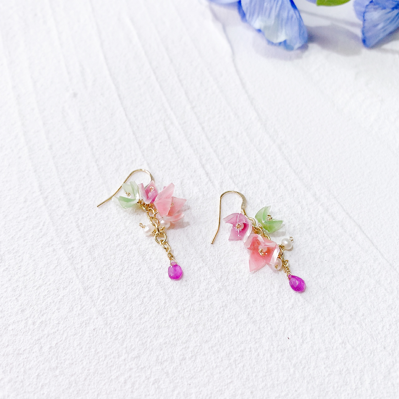[手作家]  櫻花粉紅花粒耳環 (網站限定優惠)