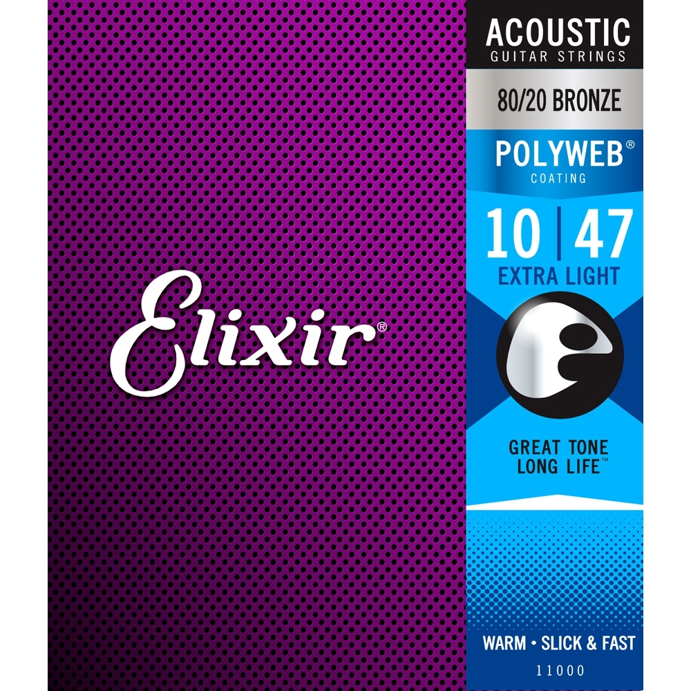Elixir 11000 10-47 黃銅 木吉他弦 POLYWEB 長壽弦 厚膜