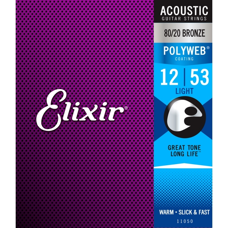 Elixir 11050 12-53 黃銅 木吉他弦 POLYWEB 長壽弦 厚膜