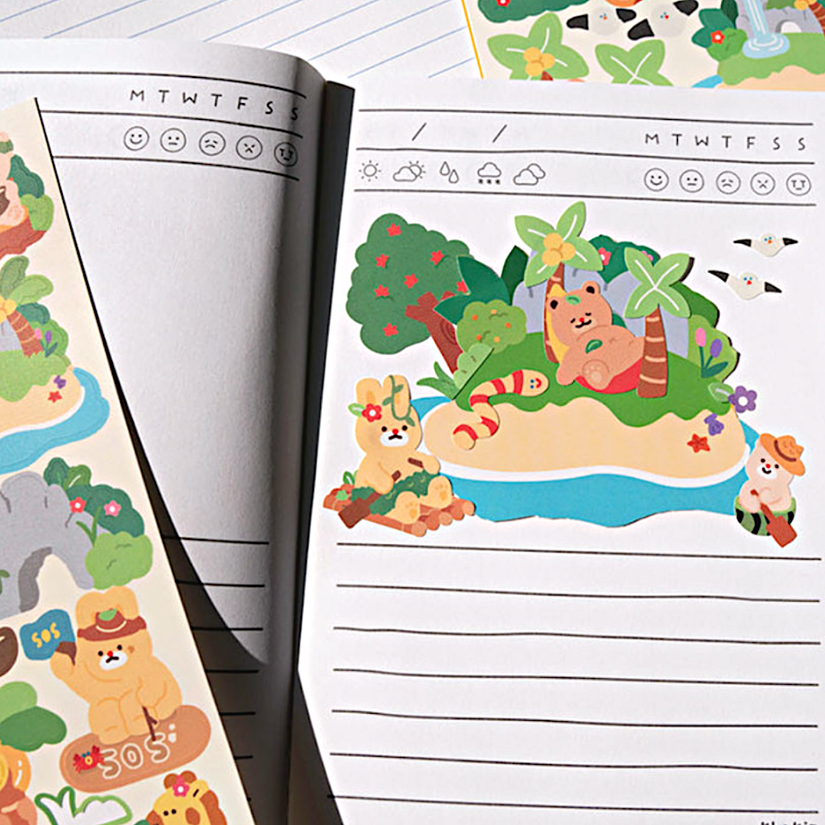 Khakiz Sticker－Healing Island (Korean Stationery Brand)