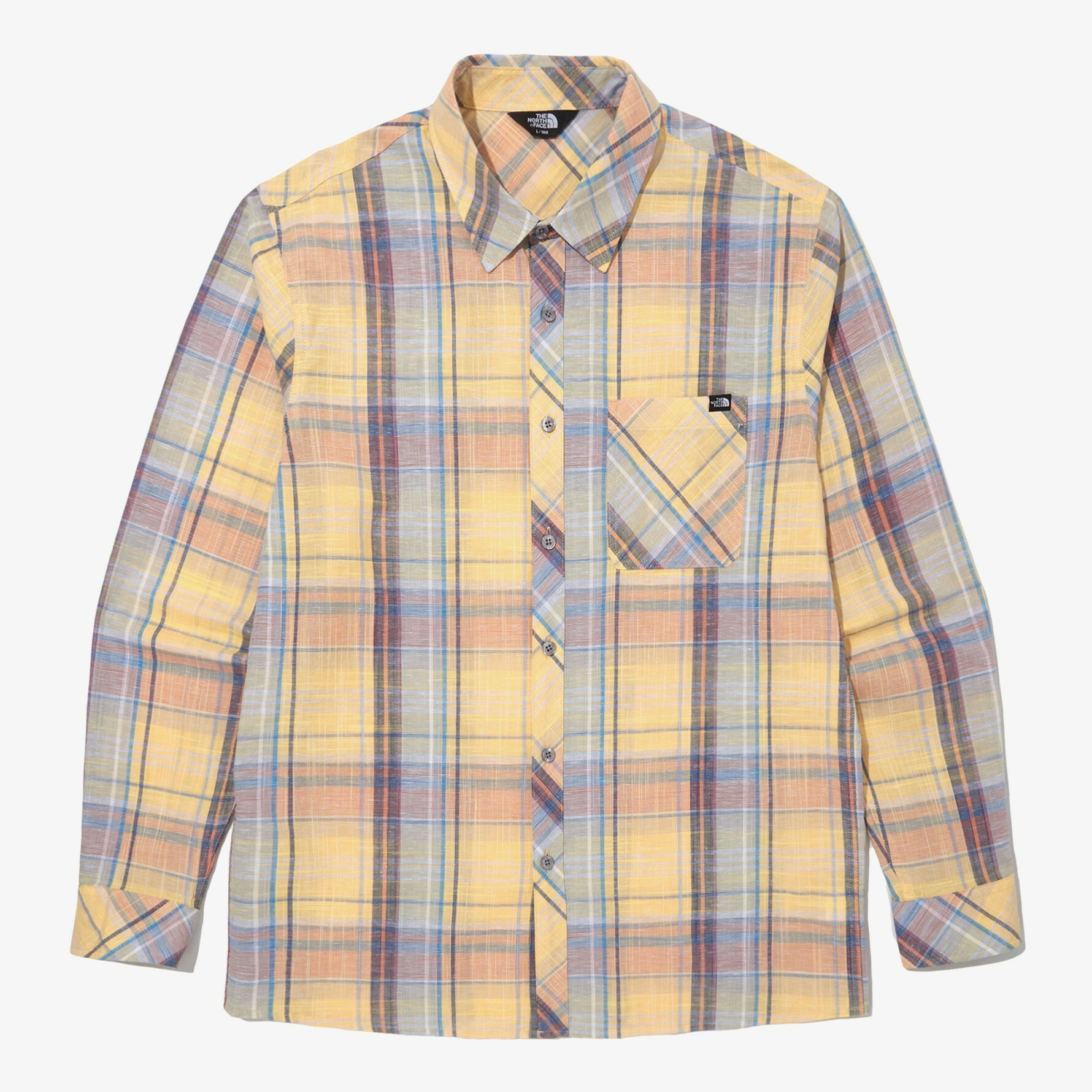 THE NORTH FACE MULTI PLAID 黃 格子襯衫 長袖 NH8LN07A