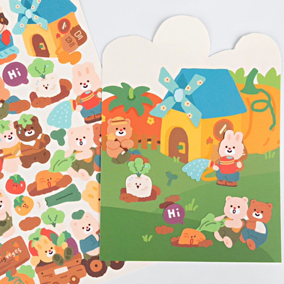 Khakiz Sticker－Big Vegetables Farm (Korean Stationery Brand)