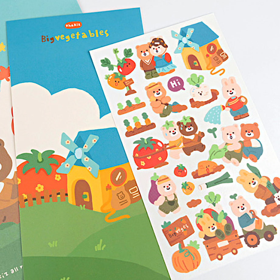 Khakiz Sticker－Big Vegetables Farm (Korean Stationery Brand)