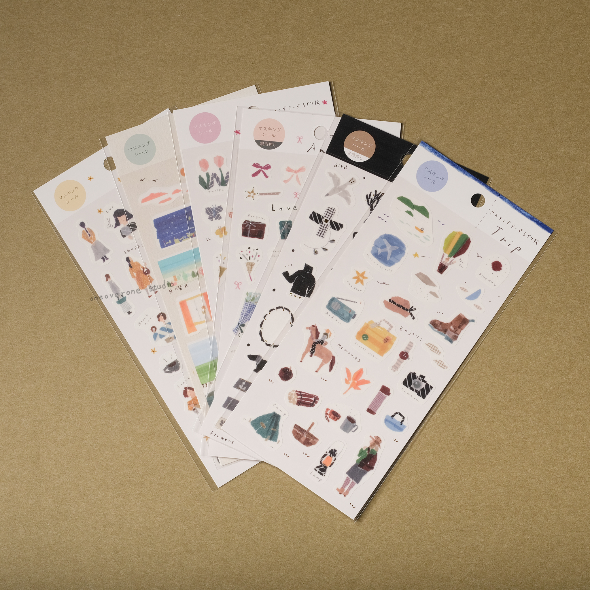 紙膠帶拼貼風貼紙/田村美紀/日本