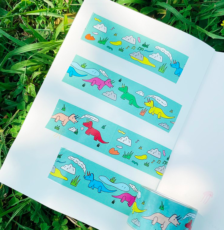 三角龍合唱團 恐龍PET膠帶｜馬卡龍腳趾