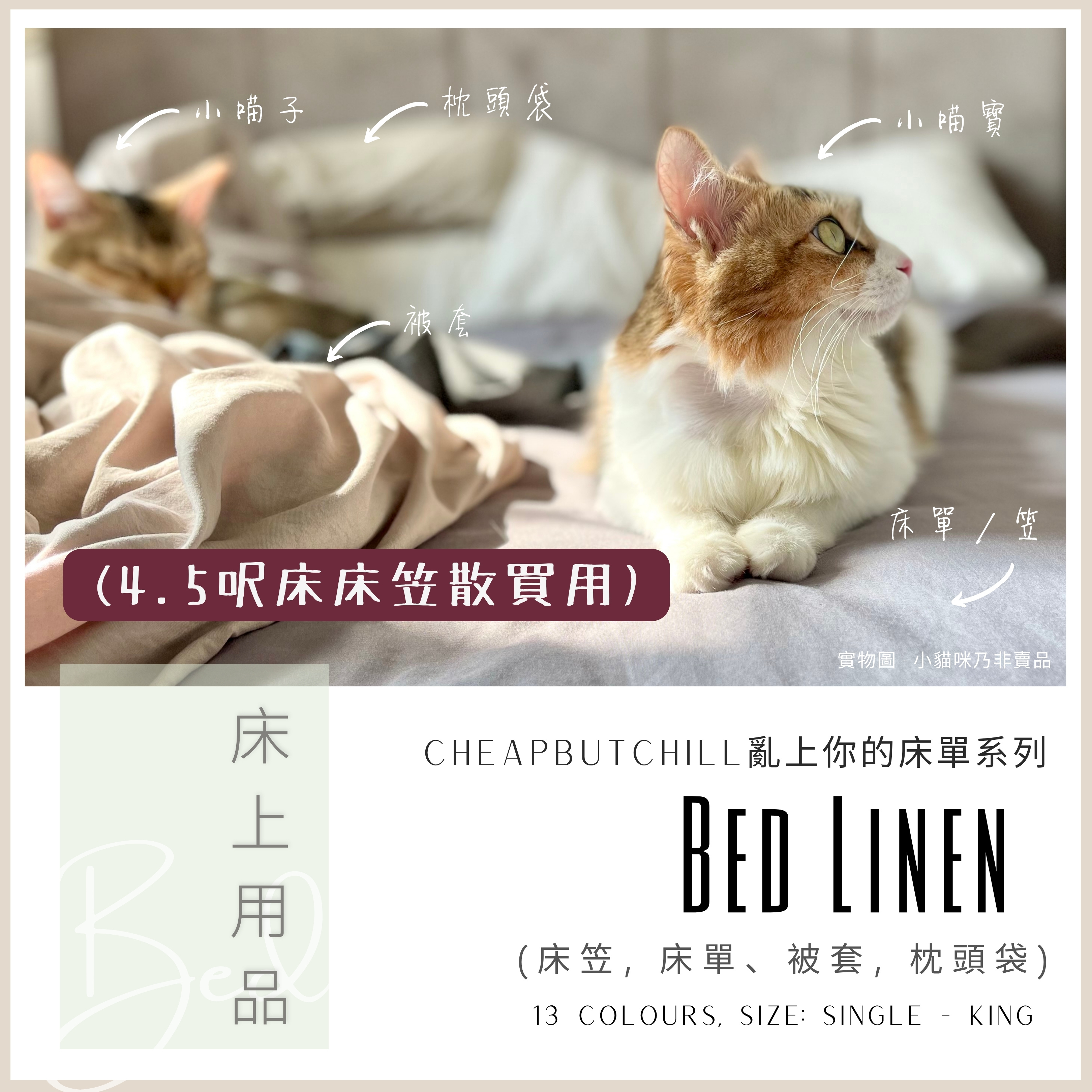 CheapbutChill 「亂上你的床單」系列 － 床上用品 (4.5呎床笠)
