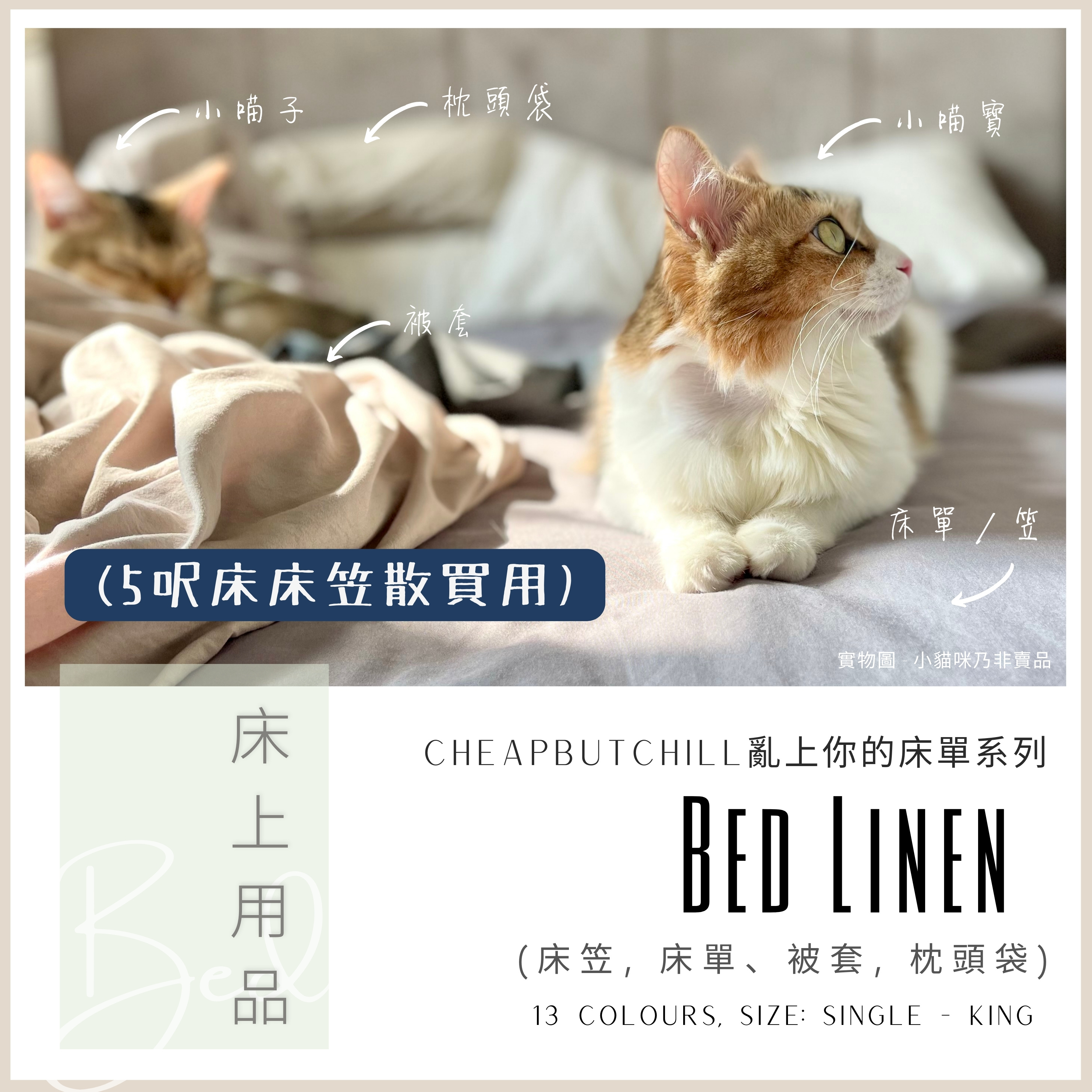 CheapbutChill 「亂上你的床單」系列 － 床上用品 (5呎床笠)