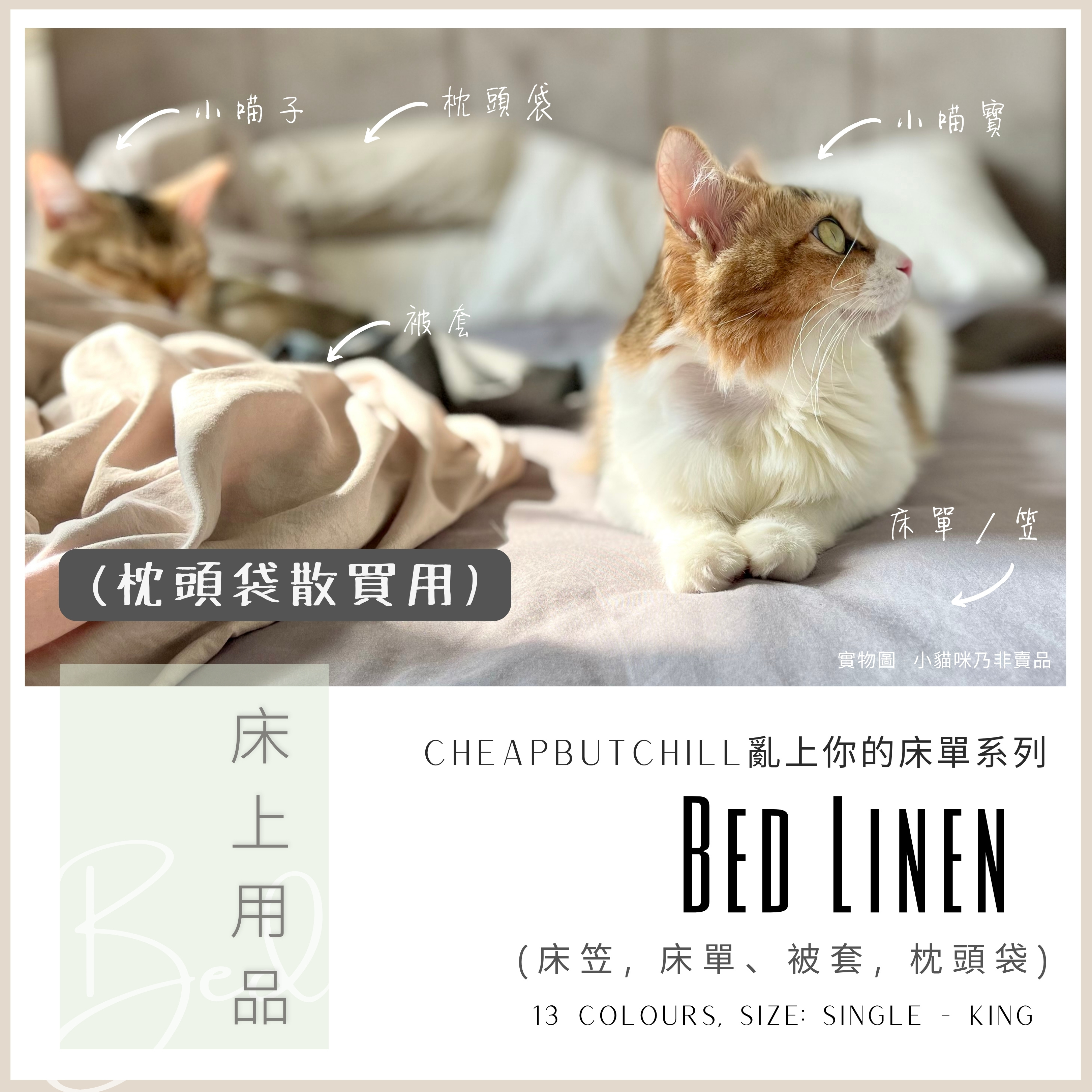CheapbutChill 「亂上你的床單」系列 － 床上用品 (枕頭袋)