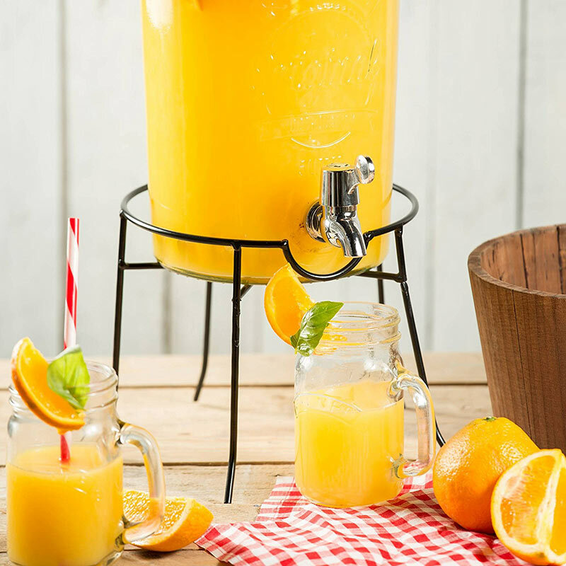 英國 KILNER｜玻璃飲料桶圓鐵架