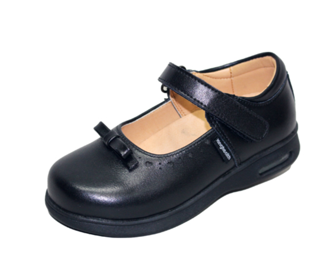 Kinghealth 幼童真皮保健學生鞋 氣墊底 SIZE:25~30 BBK-90228