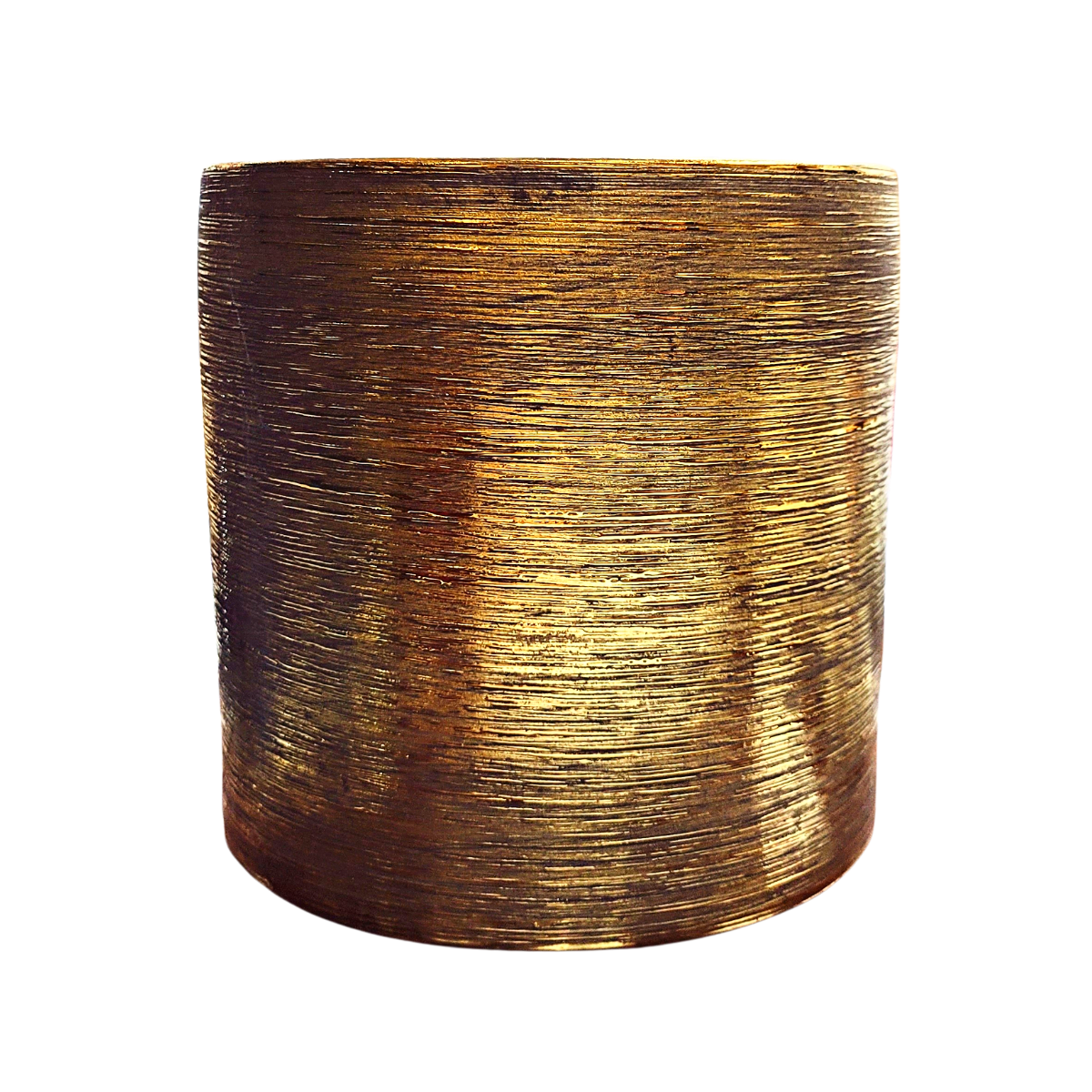 黃金線圈紋陶瓷花盤 (16*16*16) cm