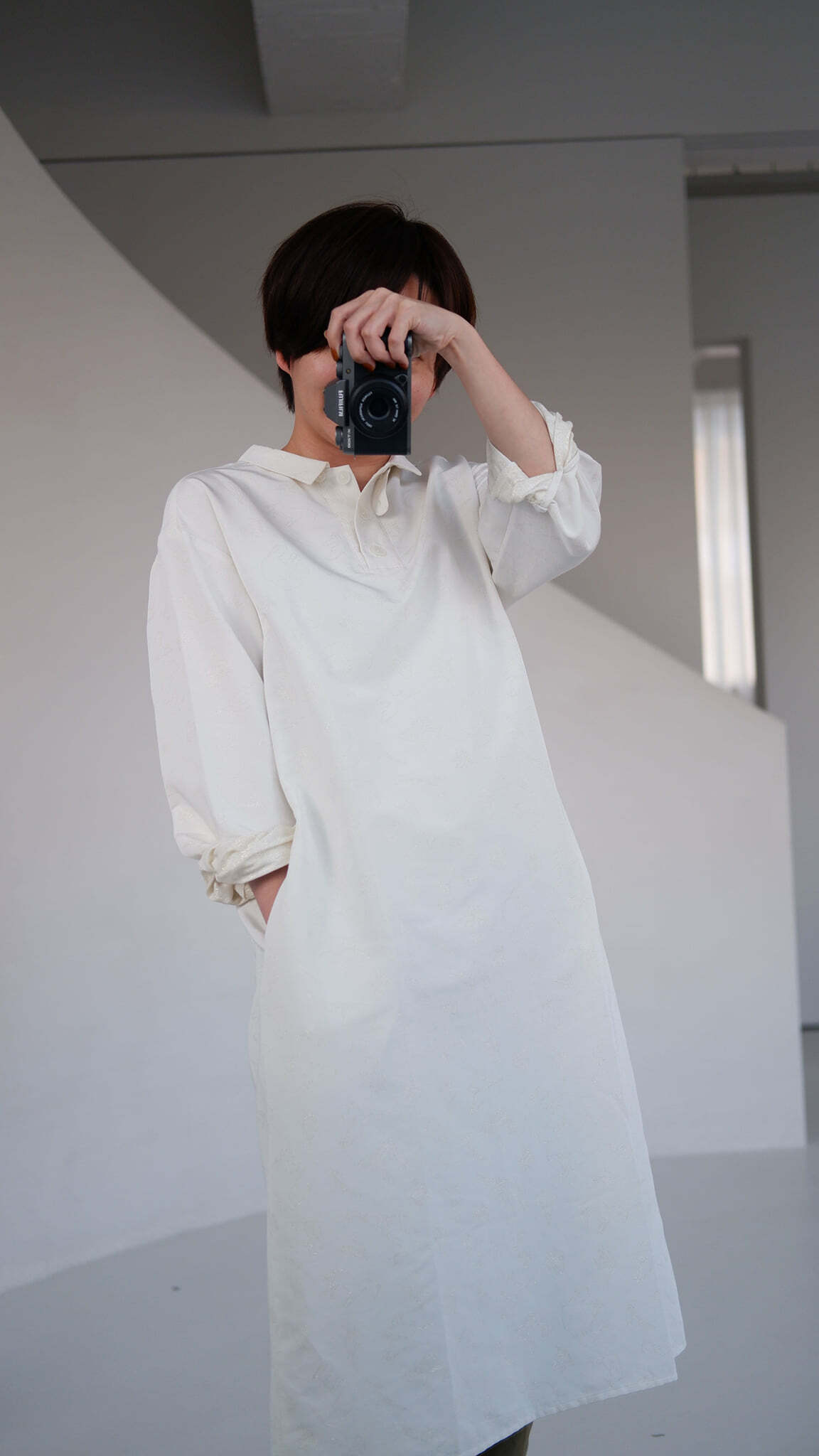 金色的故事小領洋裝-清晨沐光