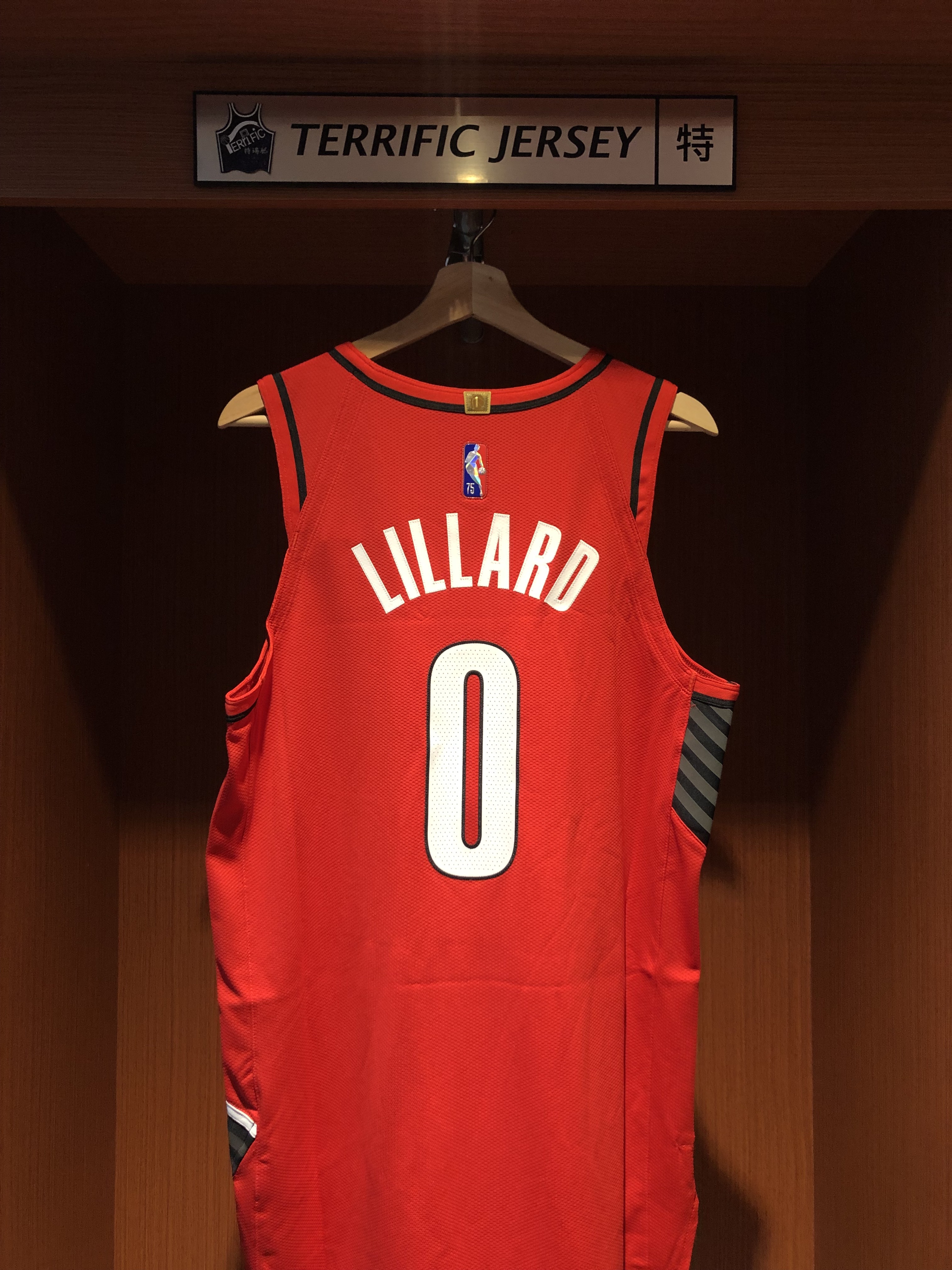 NBA球衣 Damian Lillard 波特蘭拓荒者紅 75周年 鑽石標 Statement Jordan Authentic 球員版 電繡 全新