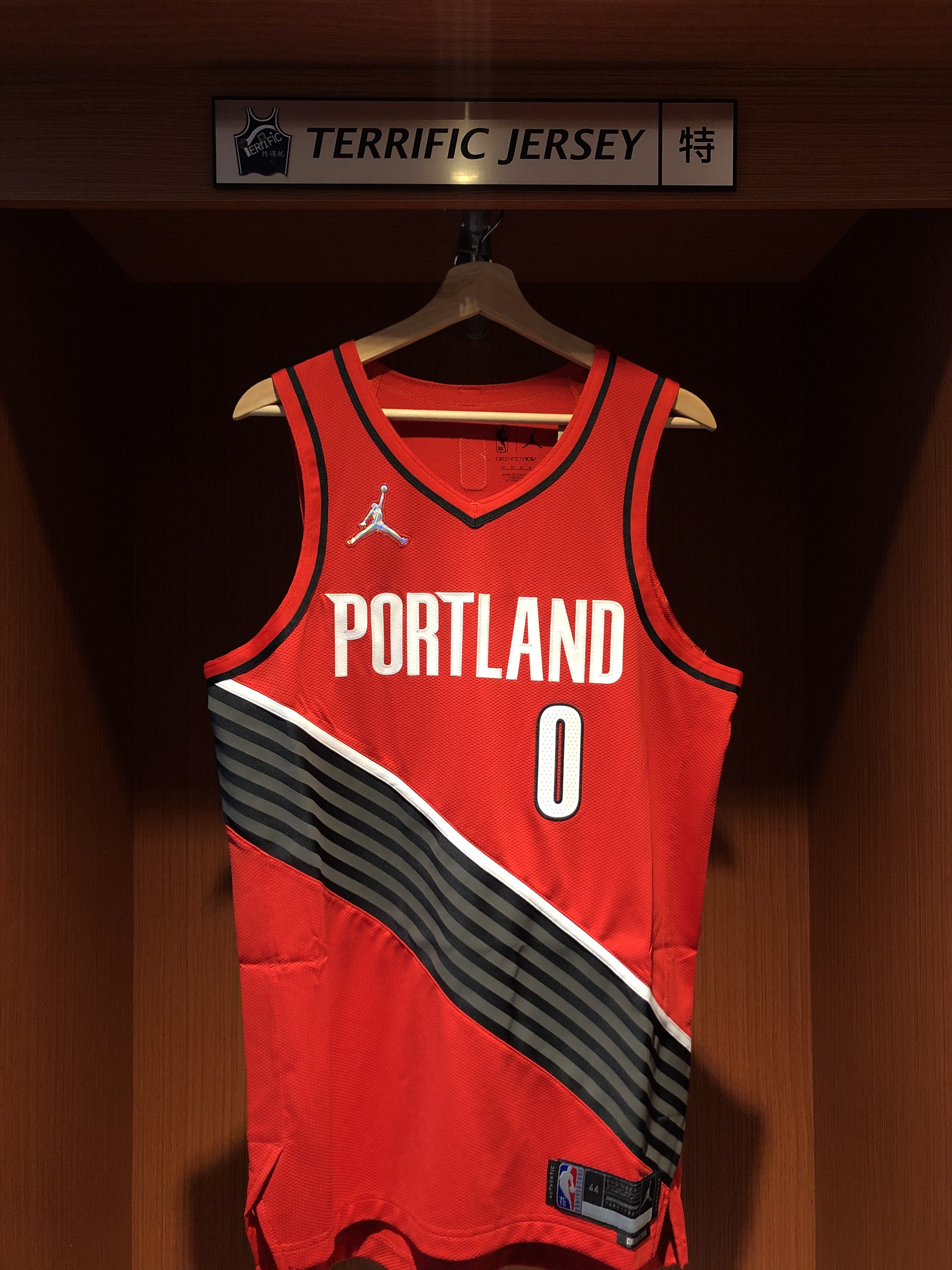 NBA球衣 Damian Lillard 波特蘭拓荒者紅 75周年 鑽石標 Statement Jordan Authentic 球員版 電繡 全新