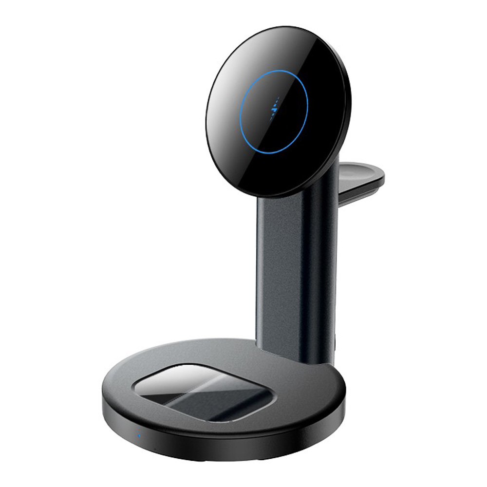 TOTU 拓途 三合一 無線充電盤磁吸充電器充電座支架 LED 手錶/耳機/手機 通用 極速系列