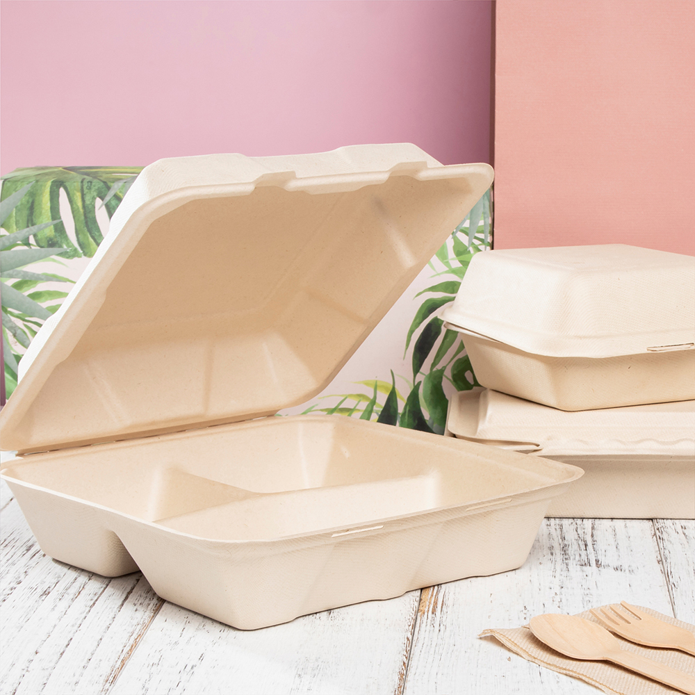 植纖連體餐盒 三分格 12號