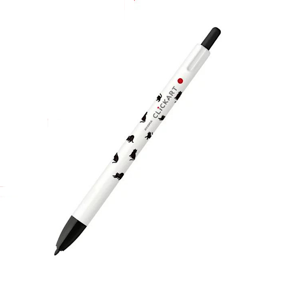 Zebra Clickart Water-Based Pen－Black Cat (Japanese Stationery Brand)