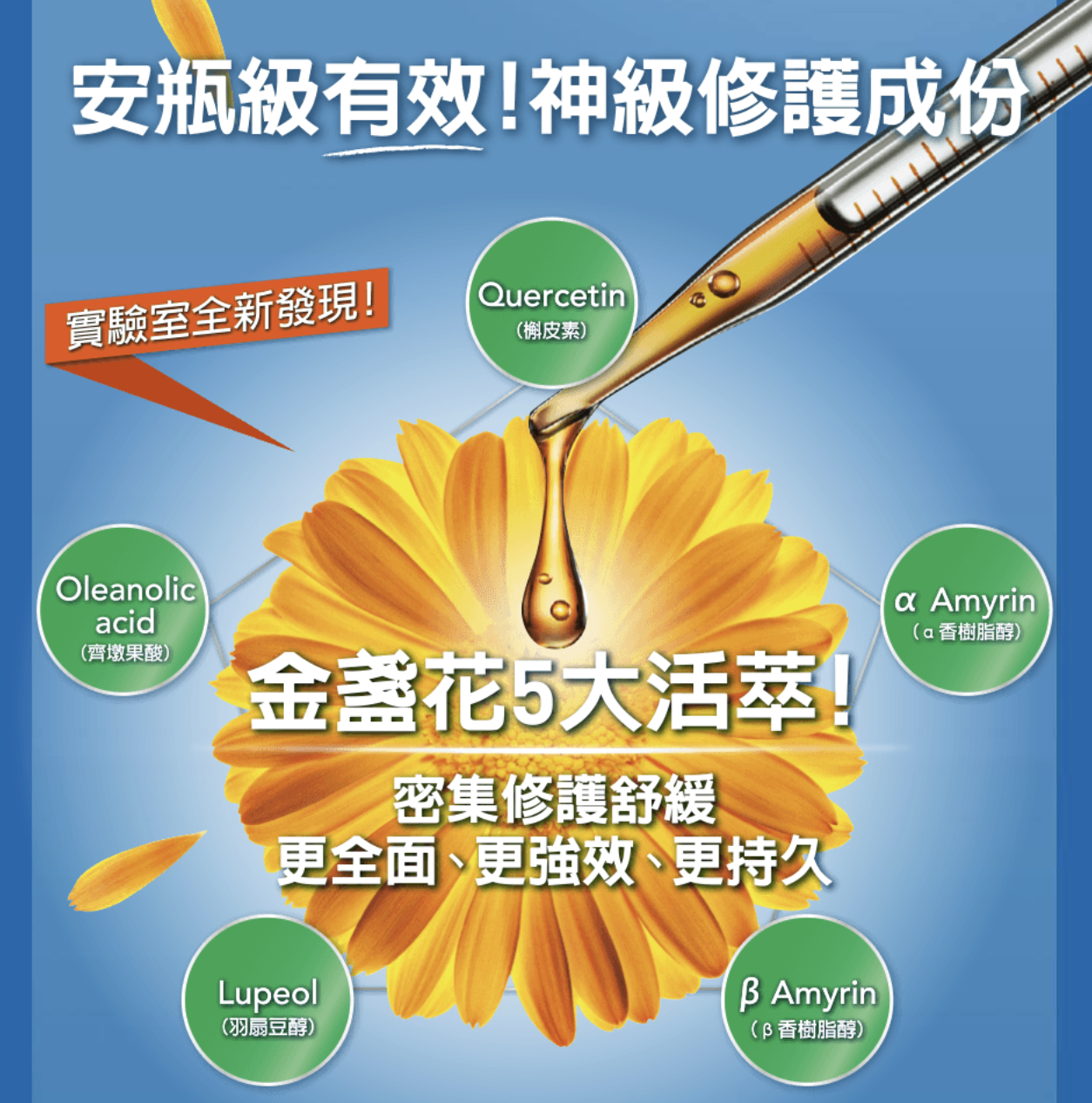 Kiehl's 契爾氏 金盞花植物精華化妝水成分示意圖