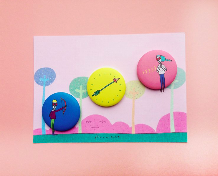 射箭 3入小胸章｜馬卡龍腳趾