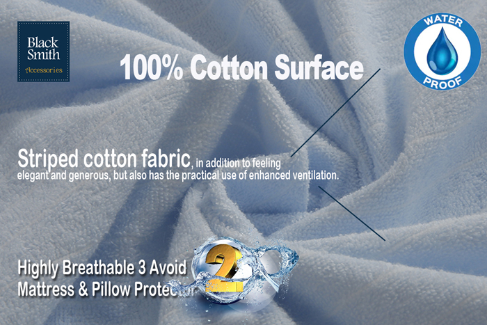 Black Smith -藍色- (第2代)高透氣防水枕頭套 (2件裝/4件裝)