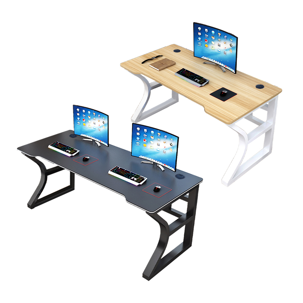 【慢慢家居】現代簡約鋼木弧形電競電腦桌(100/120/140CM)