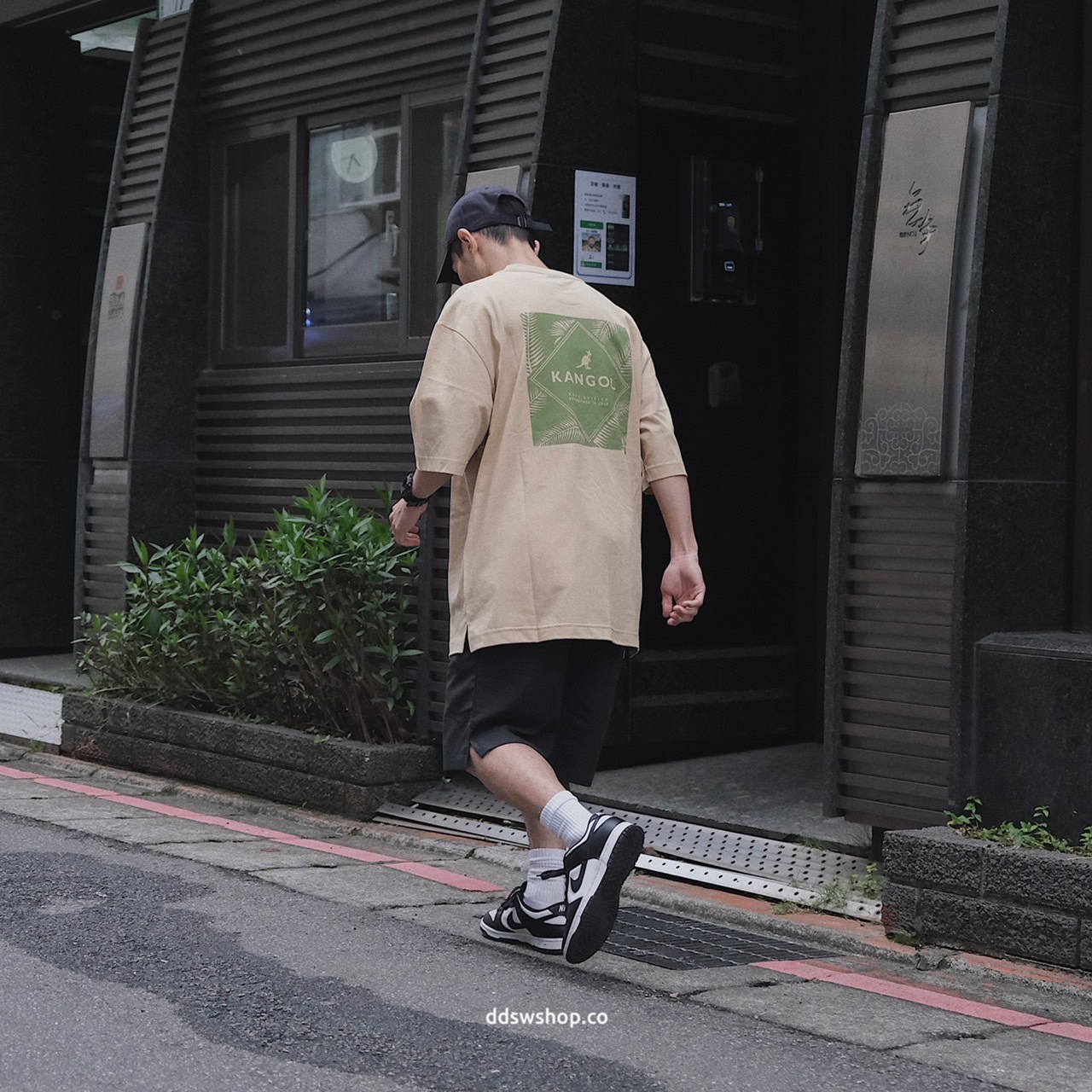 Kangol 短袖 刺繡小Logo 袋鼠 背圖系列 奶茶 淺灰綠