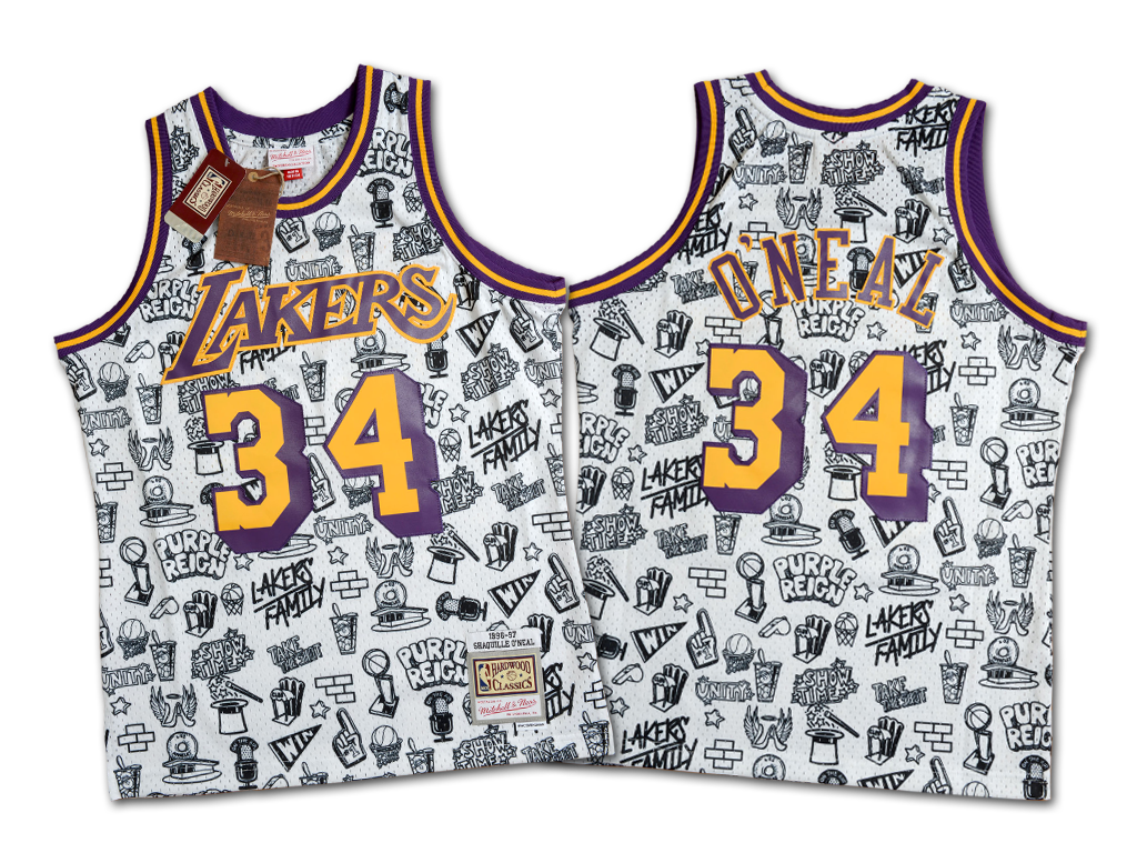 Mitchell & Ness 洛杉磯湖人隊 Shaquille O'neal Doodle Swingman 球衣