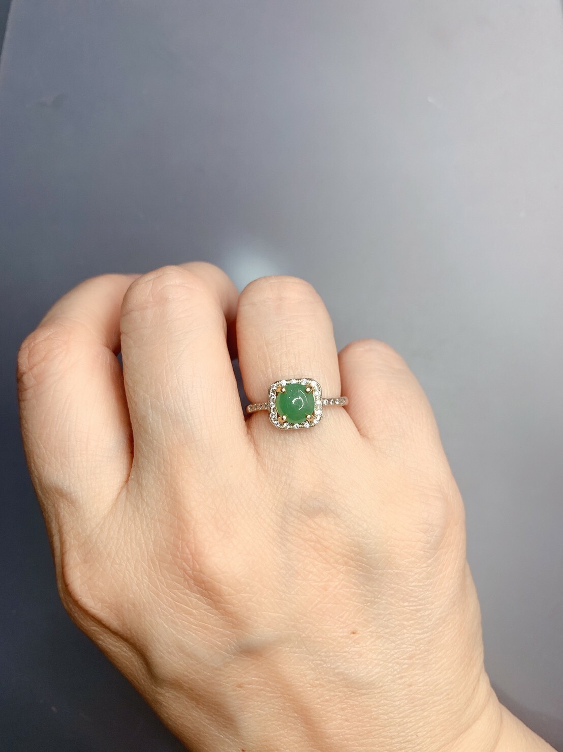 果子 02丨果綠冰種翡翠戒指