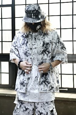 粗紡紮染短袖襯衫 泰達工裝短褲