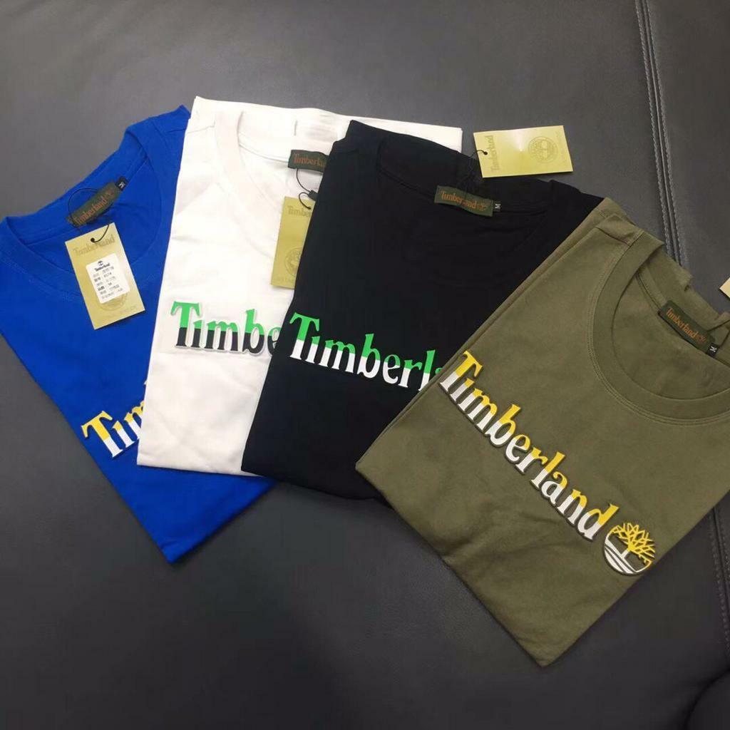 Timberland男士凹凸字母Logo短袖T恤