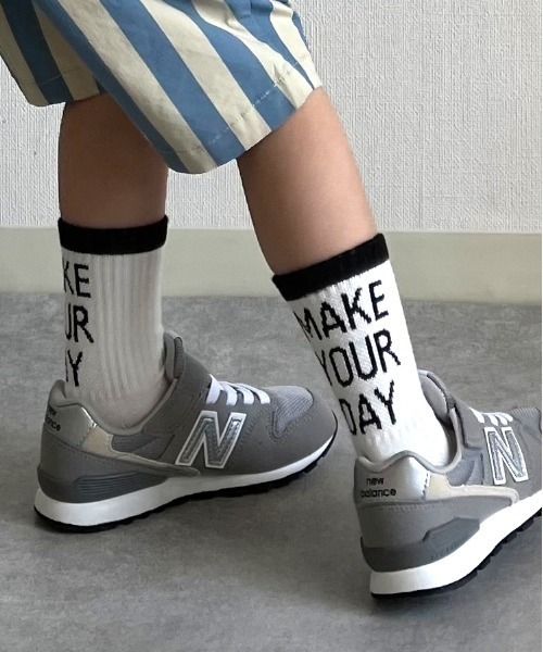 日本MYD 男女孩 品牌字母襪 (一組3雙，13-24尺寸) Y290512