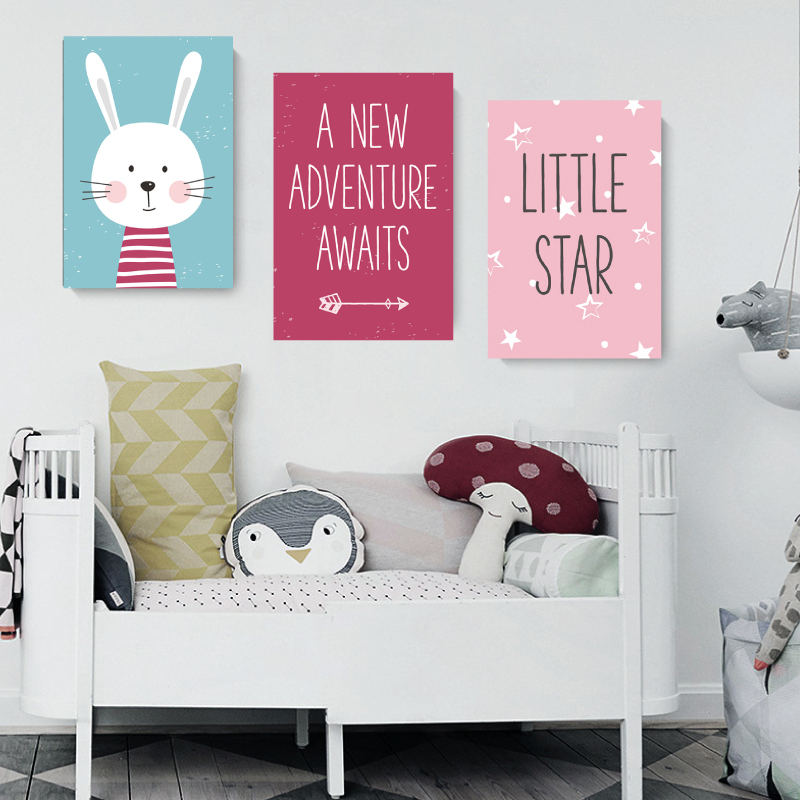 清新動物無框掛畫