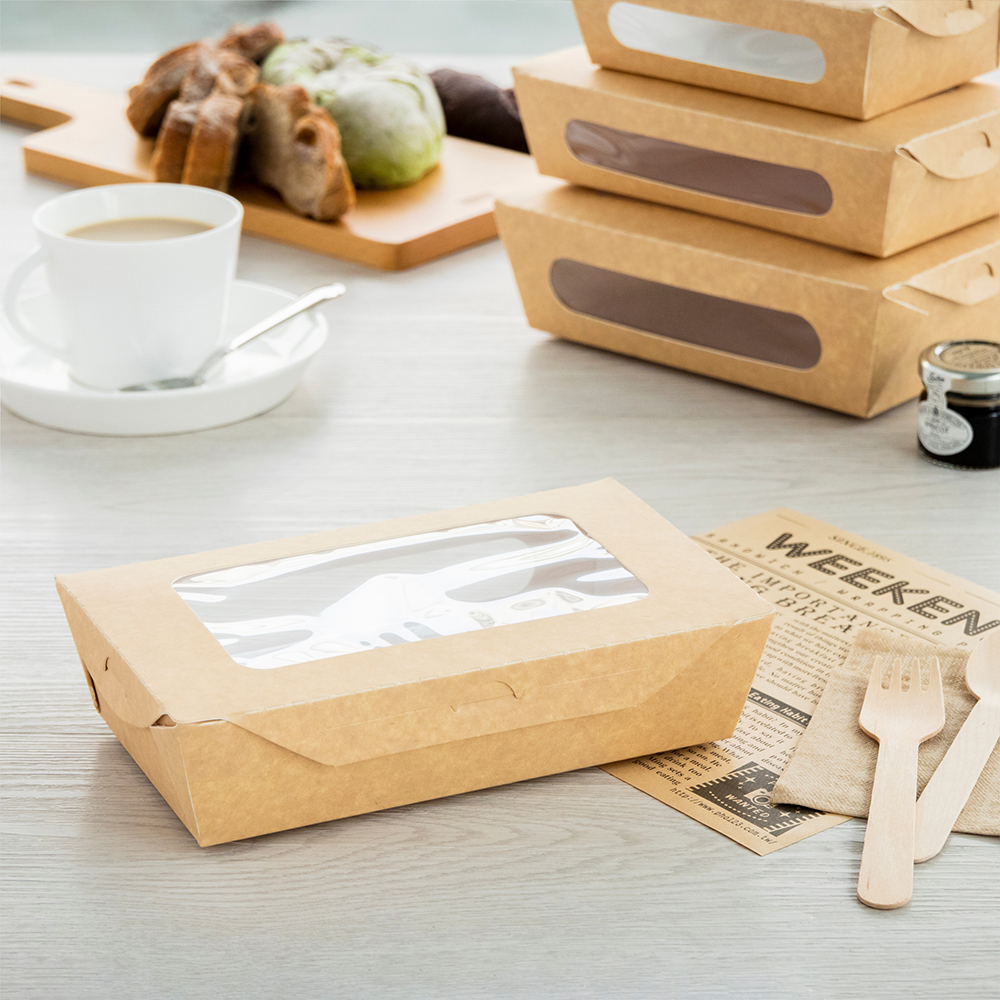 牛卡紙開窗沙拉盒 970ml 2號