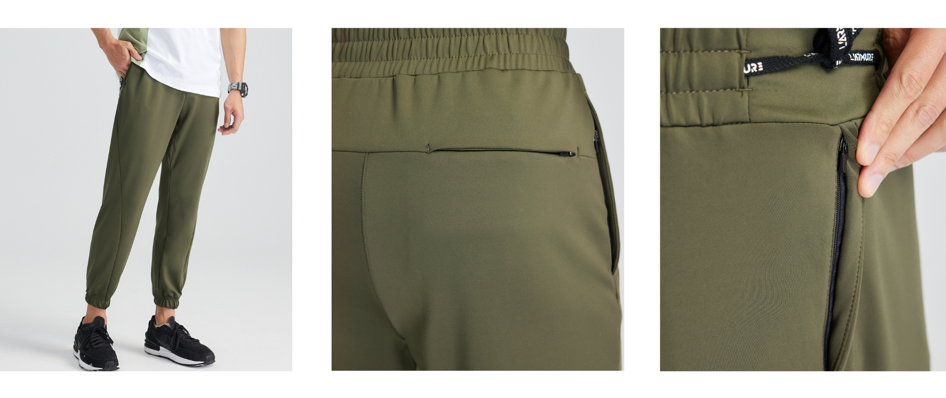 綠色褲子的口袋上都有拉鍊